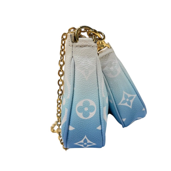 ルイ・ヴィトン LOUIS VUITTON ミルティポシェット・アクセソワール M57633 ブルー　ゴールド金具 モノグラムジャイアント レディース ショルダーバッグ
