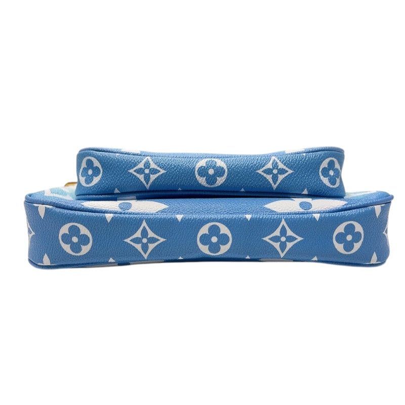 ルイ・ヴィトン LOUIS VUITTON ミルティポシェット・アクセソワール M57633 ブルー　ゴールド金具 モノグラムジャイアント レディース ショルダーバッグ