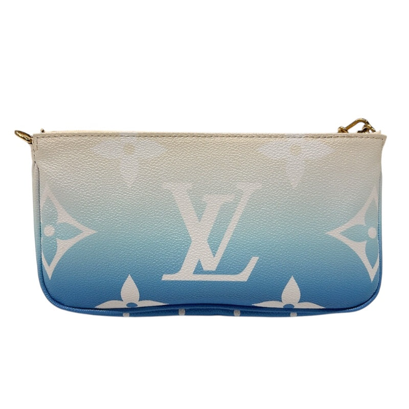ルイ・ヴィトン LOUIS VUITTON ミルティポシェット・アクセソワール M57633 ブルー　ゴールド金具 モノグラムジャイアント レディース ショルダーバッグ