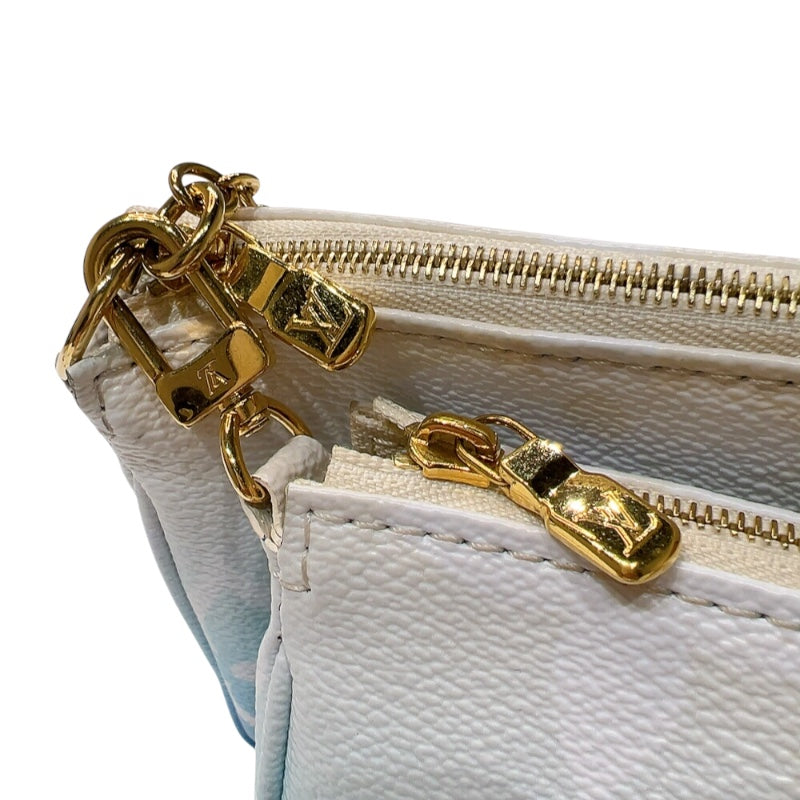 ルイ・ヴィトン LOUIS VUITTON ミルティポシェット・アクセソワール M57633 ブルー　ゴールド金具 モノグラムジャイアント レディース ショルダーバッグ