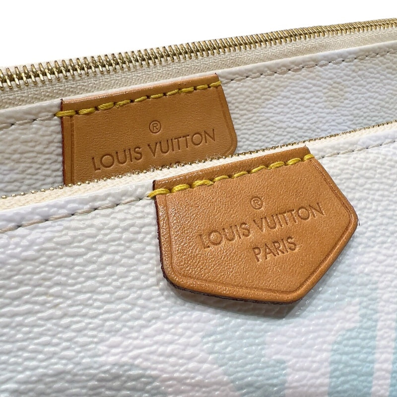 ルイ・ヴィトン LOUIS VUITTON ミルティポシェット・アクセソワール M57633 ブルー　ゴールド金具 モノグラムジャイアント レディース ショルダーバッグ