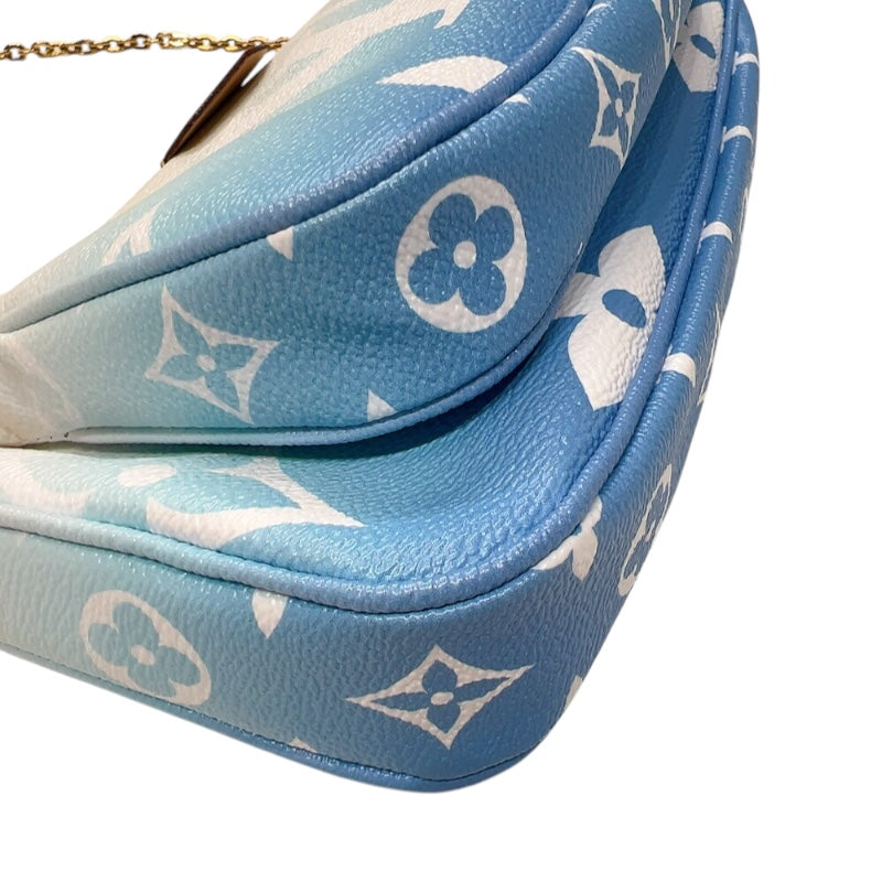 ルイ・ヴィトン LOUIS VUITTON ミルティポシェット・アクセソワール M57633 ブルー　ゴールド金具 モノグラムジャイアント レディース ショルダーバッグ
