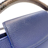 ルイ・ヴィトン LOUIS VUITTON カプシーヌBB N92667 ネイビー　シルバー金具 パイソン/レザー レディース ハンドバッグ