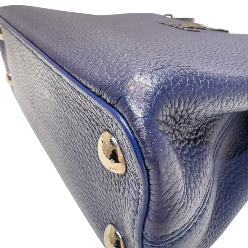ルイ・ヴィトン LOUIS VUITTON カプシーヌBB N92667 ネイビー　シルバー金具 パイソン/レザー レディース ハンドバッグ