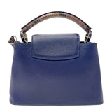 ルイ・ヴィトン LOUIS VUITTON カプシーヌBB N92667 ネイビー　シルバー金具 パイソン/レザー レディース ハンドバッグ