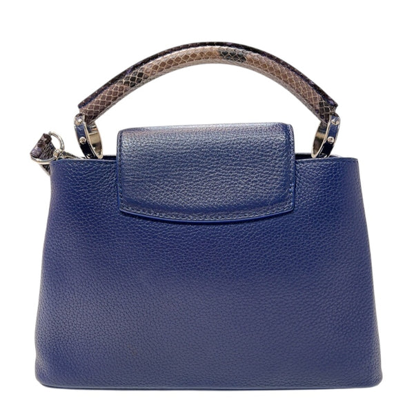 ルイ・ヴィトン LOUIS VUITTON カプシーヌBB N92667 ネイビー　シルバー金具 パイソン/レザー レディース ハンドバッグ