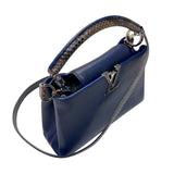 ルイ・ヴィトン LOUIS VUITTON カプシーヌBB N92667 ネイビー　シルバー金具 パイソン/レザー レディース ハンドバッグ