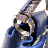 ルイ・ヴィトン LOUIS VUITTON カプシーヌBB N92667 ネイビー　シルバー金具 パイソン/レザー レディース ハンドバッグ