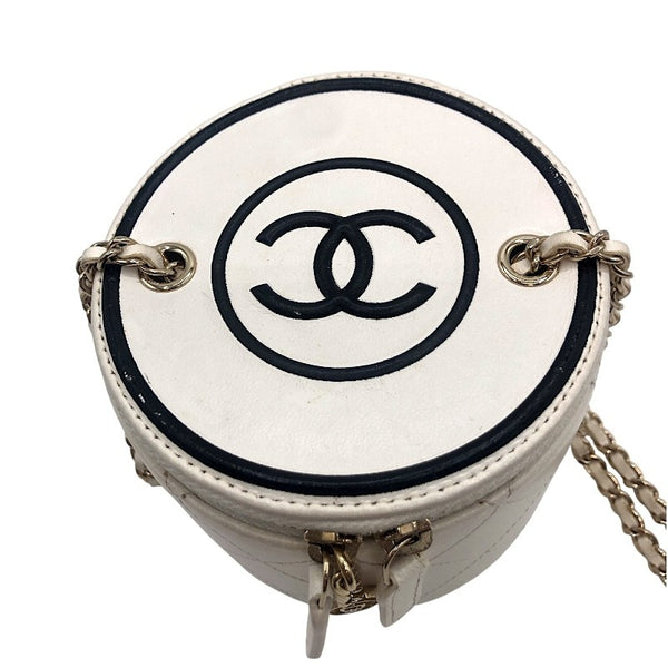シャネル CHANEL スモールバニティチェーンショルダーバッグ AP2193 ホワイト/ブラック　ゴールド金具 カーフスキン レディース ショルダーバッグ