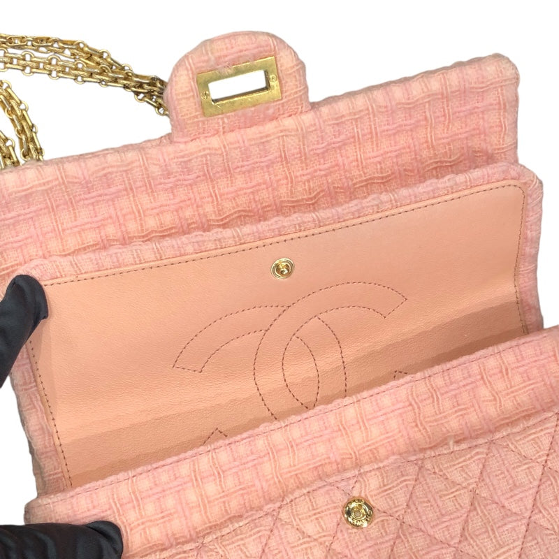 シャネル CHANEL 2.55チェーンショルダー A37586/23番台 ピンク　ゴールド金具 ツイード レディース ショルダーバッグ