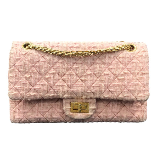 シャネル CHANEL 2.55チェーンショルダー A37586/23番台 ピンク　ゴールド金具 ツイード レディース ショルダーバッグ