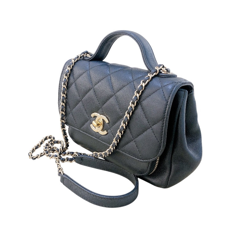 シャネル CHANEL ビジネスアフィニティスモール A93749 ブラック/ゴールド金具 キャビア レディース ショルダーバッグ