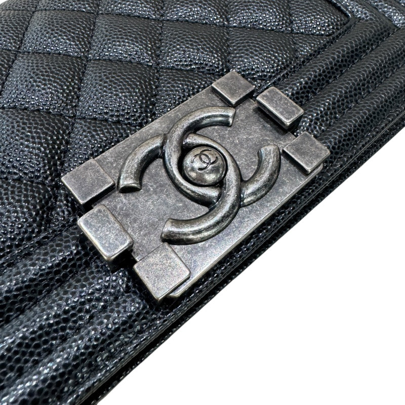 シャネル CHANEL ボーイシャネル20 A67085 ブラック　シルバー金具 キャビアスキン レディース ショルダーバッグ