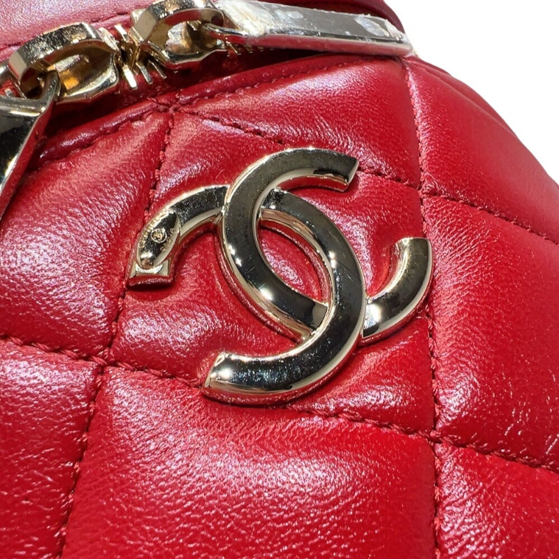 シャネル CHANEL トレンディCCバニティチェーンショルダー AS1626 レッド　ゴールド金具 ラムスキン レディース ショルダーバッグ