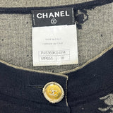 シャネル CHANEL 花柄 ノーカラーカーディガン P45369 ブラック×ゴールド 38 コットン/ナイロン/ポリエステル レディース カーディガン