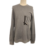 エルメス HERMES レザーテープポケット スウェットシャツ グレー コットン メンズ スウェット