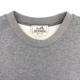 エルメス HERMES レザーテープポケット スウェットシャツ グレー コットン メンズ スウェット