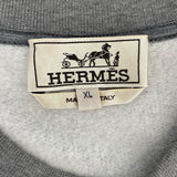 エルメス HERMES レザーテープポケット スウェットシャツ グレー コットン メンズ スウェット