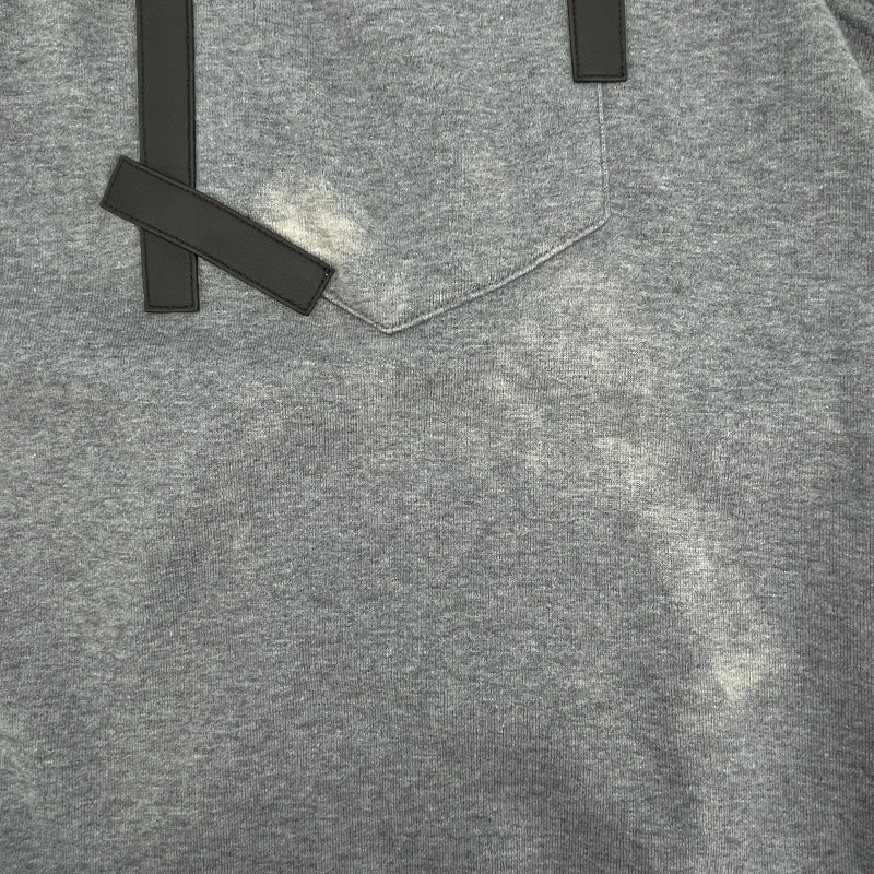 エルメス HERMES レザーテープポケット スウェットシャツ グレー コットン メンズ スウェット