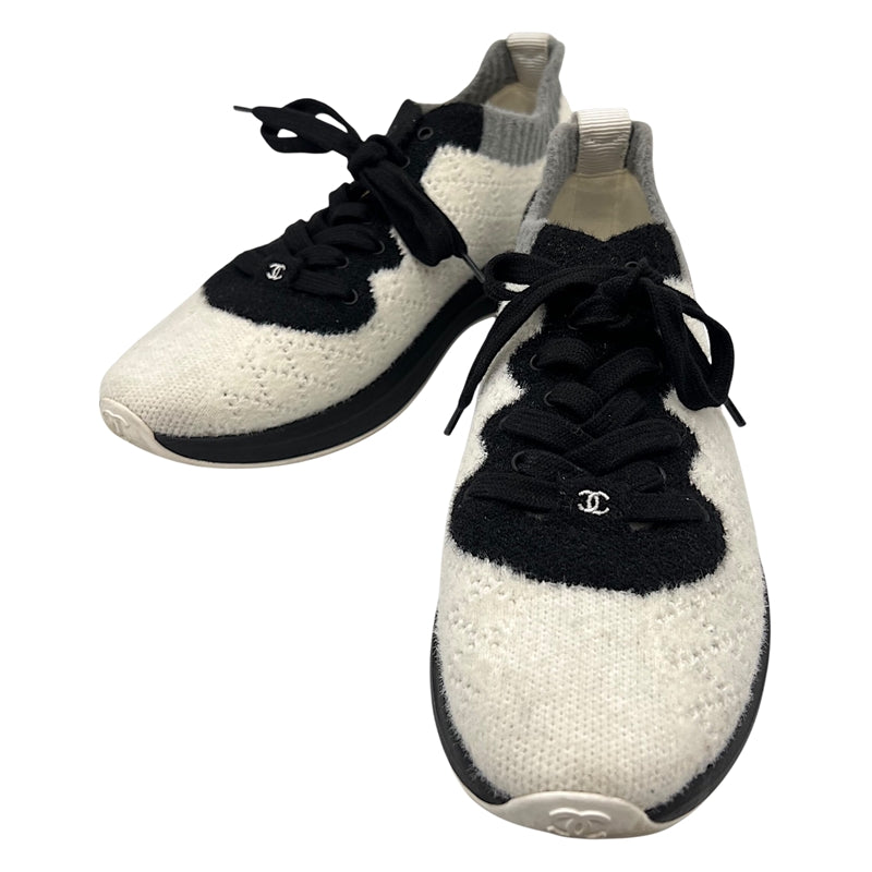 シャネル　40 シャネル CHANEL マトラッセ ニットスニーカー G35199 ホワイト