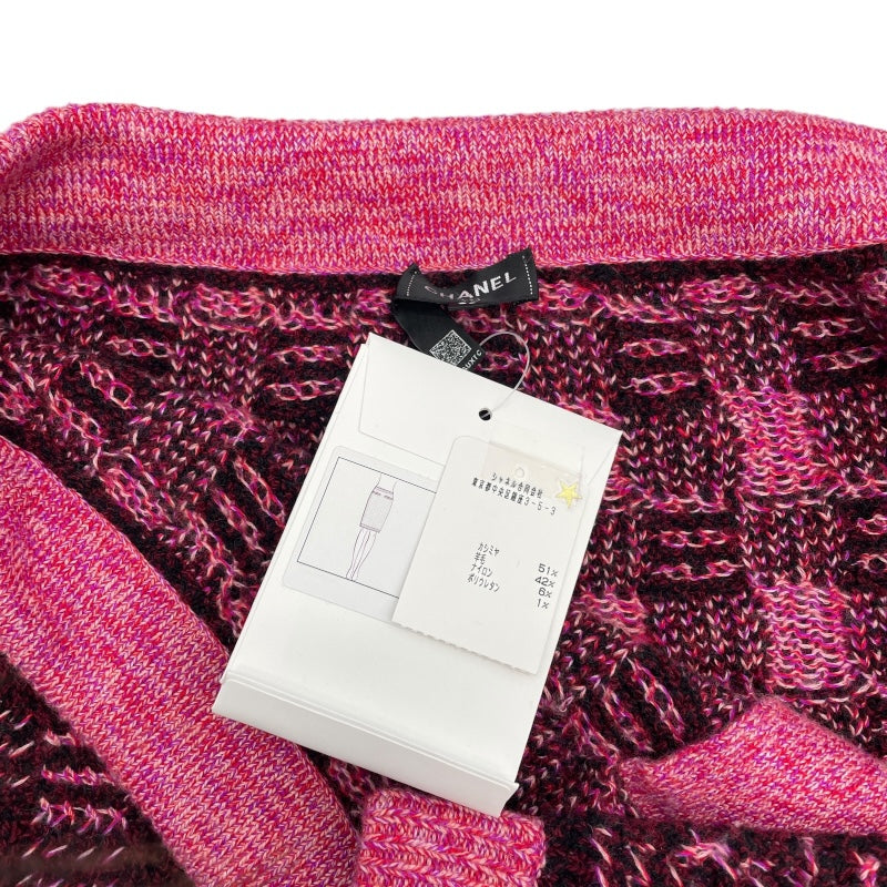 シャネル CHANEL カシミヤウールニットベスト＆スカートセットアップ P73852/P73890 ピンク ウール レディース セットアップ