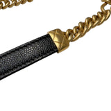 シャネル CHANEL マトラッセ　チェーンカードケース ブラック　ゴールド金具 キャビアスキン レディース ショルダーバッグ