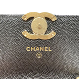 シャネル CHANEL マトラッセ　チェーンカードケース ブラック　ゴールド金具 キャビアスキン レディース ショルダーバッグ