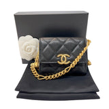 シャネル CHANEL マトラッセ　チェーンカードケース ブラック　ゴールド金具 キャビアスキン レディース ショルダーバッグ