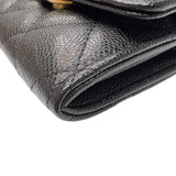 シャネル CHANEL マトラッセ　チェーンカードケース ブラック　ゴールド金具 キャビアスキン レディース ショルダーバッグ