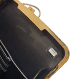 シャネル CHANEL マトラッセ　ガマ口チェーンショルダー ブラック　ゴールド金具 エナメル レディース ショルダーバッグ
