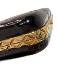 シャネル CHANEL マトラッセ　ガマ口チェーンショルダー ブラック　ゴールド金具 エナメル レディース ショルダーバッグ