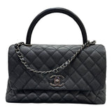 シャネル CHANEL ココハンドル29 A92991 ブラック・シルバー金具 牛革 キャビアスキン レディース ショルダーバッグ