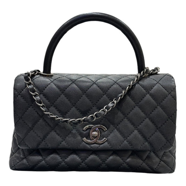 シャネル CHANEL ココハンドル29 A92991 ブラック・シルバー金具 牛革 キャビアスキン レディース ショルダーバッグ