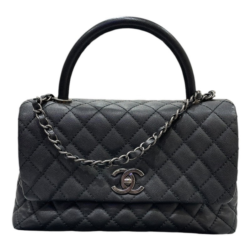 シャネル CHANEL ココハンドル29 A92991 ブラック・シルバー金具 牛革 キャビアスキン レディース ショルダーバッグ