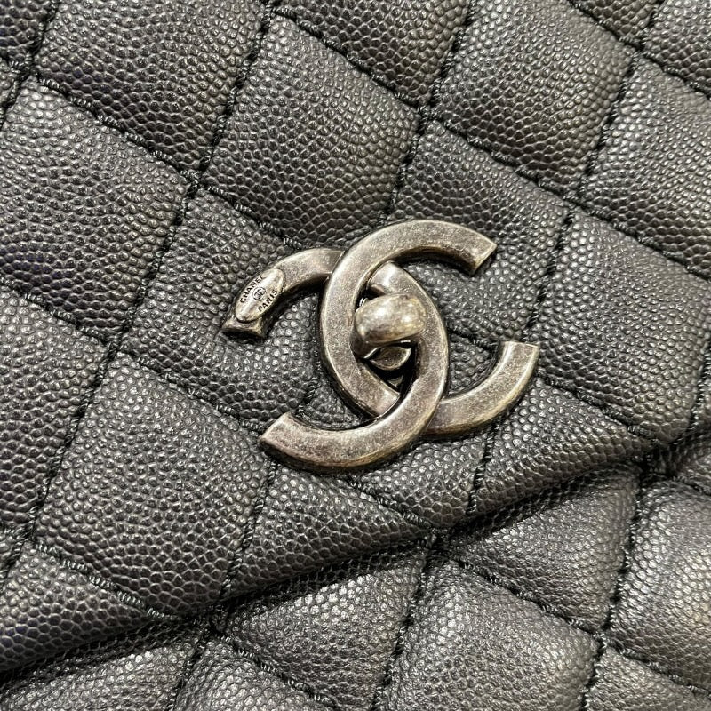 シャネル CHANEL ココハンドル29 A92991 ブラック・シルバー金具 牛革 キャビアスキン レディース ショルダーバッグ