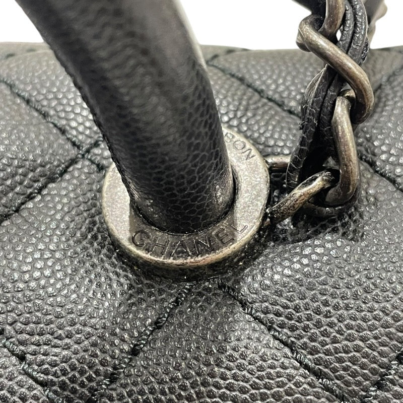シャネル CHANEL ココハンドル29 A92991 ブラック・シルバー金具 牛革 キャビアスキン レディース ショルダーバッグ