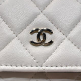 シャネル CHANEL マトラッセ チェーンウォレット AP0250 ブラック/ホワイト　ゴールド金具 ラムスキン レディース ショルダーバッグ
