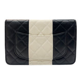 シャネル CHANEL マトラッセ チェーンウォレット AP0250 ブラック/ホワイト　ゴールド金具 ラムスキン レディース ショルダーバッグ