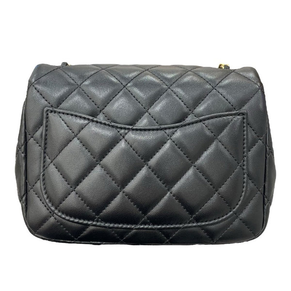 シャネル CHANEL マトラッセフリルチェーンショルダー ブラック ゴールド金具 ラムスキン レディース ショルダーバッグ