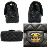 シャネル CHANEL マトラッセフリルチェーンショルダー ブラック ゴールド金具 ラムスキン レディース ショルダーバッグ
