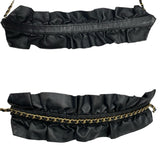 シャネル CHANEL マトラッセフリルチェーンショルダー ブラック ゴールド金具 ラムスキン レディース ショルダーバッグ