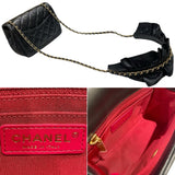 シャネル CHANEL マトラッセフリルチェーンショルダー ブラック ゴールド金具 ラムスキン レディース ショルダーバッグ