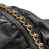シャネル CHANEL マトラッセフリルチェーンショルダー ブラック ゴールド金具 ラムスキン レディース ショルダーバッグ
