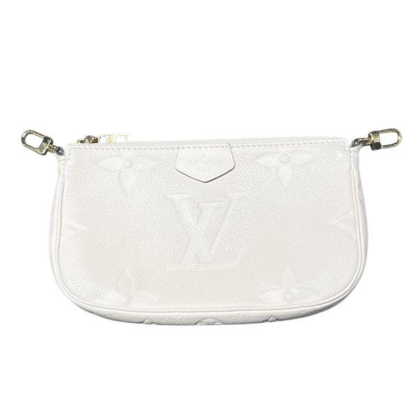 ルイ・ヴィトン LOUIS VUITTON ミュルティ・ポシェットアクセソワール M46568 ベージュ GD金具 モノグラム・アンプラント レディース ショルダーバッグ