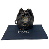 シャネル CHANEL ドーヴィル　チェーンショルダー AS1045  ブラック　ゴールド金具 キャビアスキン レディース ショルダーバッグ