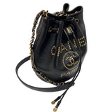 シャネル CHANEL ドーヴィル　チェーンショルダー AS1045  ブラック　ゴールド金具 キャビアスキン レディース ショルダーバッグ