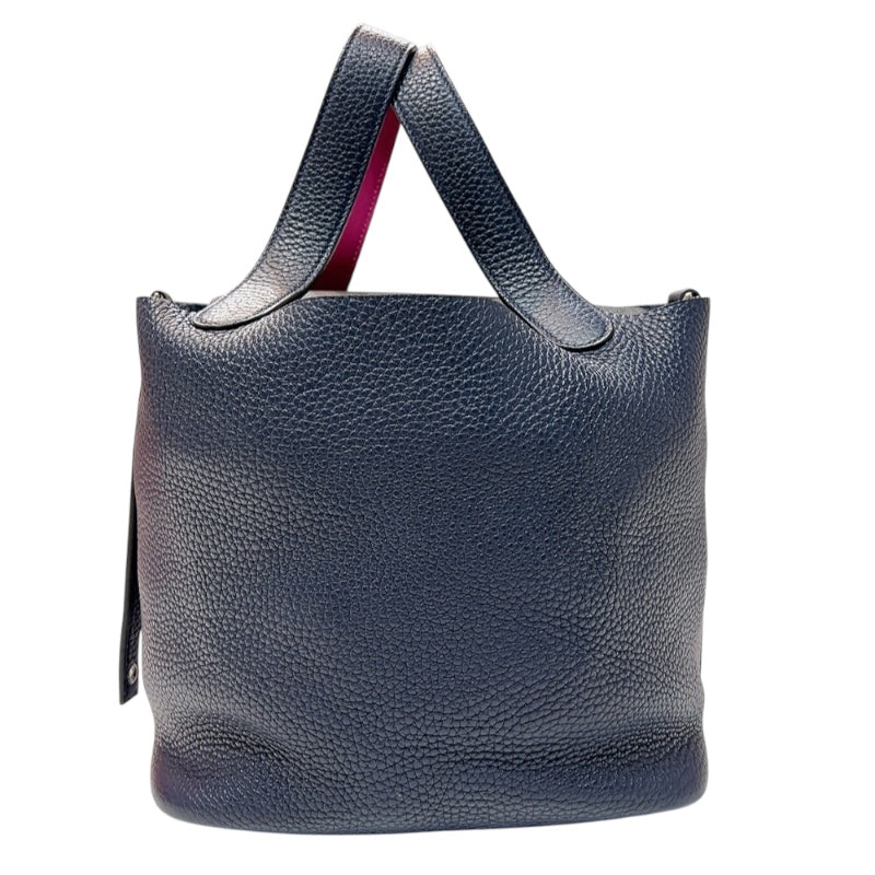 エルメス HERMES ピコタンロックMMエクラ A刻印　(2017年製) ブルーニュイ/ローズパープル　シルバー金具 トリヨンクレマンス/スイフト レディース ハンドバッグ