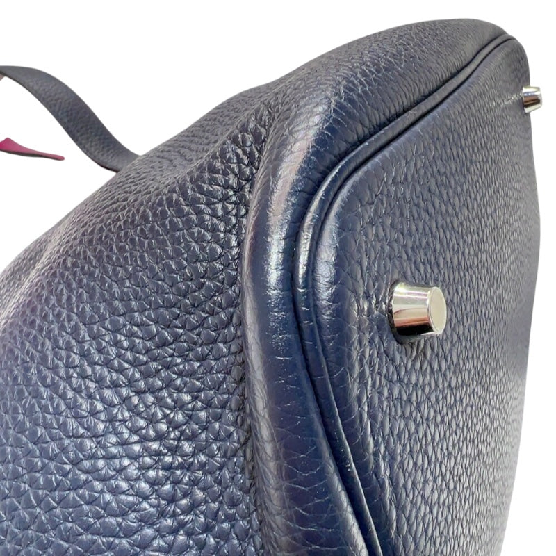 エルメス HERMES ピコタンロックMMエクラ A刻印　(2017年製) ブルーニュイ/ローズパープル　シルバー金具 トリヨンクレマンス/スイフト レディース ハンドバッグ