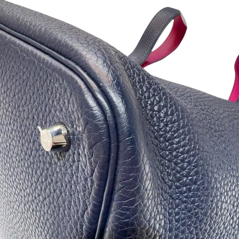 エルメス HERMES ピコタンロックMMエクラ A刻印　(2017年製) ブルーニュイ/ローズパープル　シルバー金具 トリヨンクレマンス/スイフト レディース ハンドバッグ
