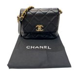 シャネル CHANEL ミニマトラッセ　ロゴチェーンショルダーバッグ AS2733 ブラック　ゴールド金具 カーフスキン レディース ショルダーバッグ
